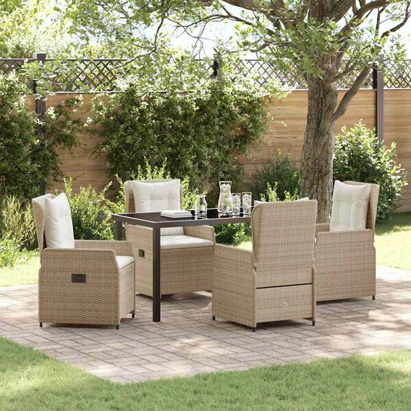 vidaXL Set da Pranzo per Giardino 5 pcs Beige e Grigio Chiaro