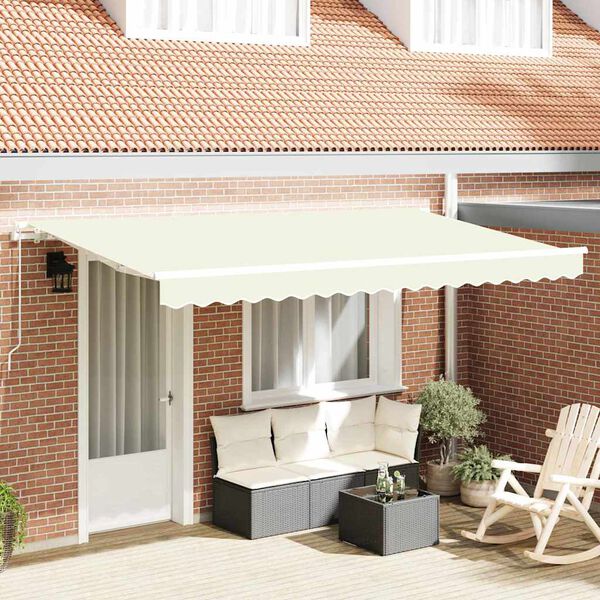 vidaXL Tenda Retrattile Crema 400 x 200 cm Tessuto