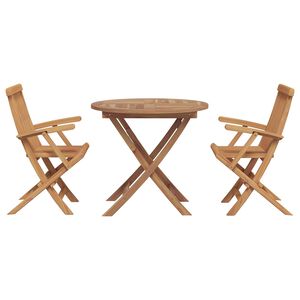 vidaXL Set da Pranzo per Giardino 3 pcs Marrone
