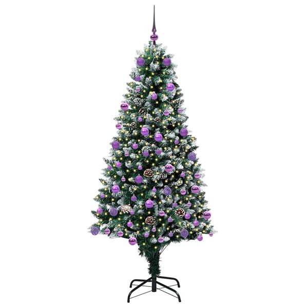 vidaXL Albero di Natale artificiale con 300 LED Verde 180 cm