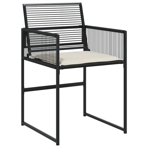 vidaXL Set da Pranzo da Giardino 5 pz Nero con Cuscini in Polyrattan