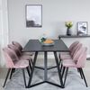 Venture Home Sedie da Pranzo 2 pz Velvet Velluto Nero e Rosa Polvere