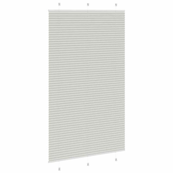 vidaXL Tenda Plissettata Grigio Chiaro 115x200 cm Larghezza Tessuto