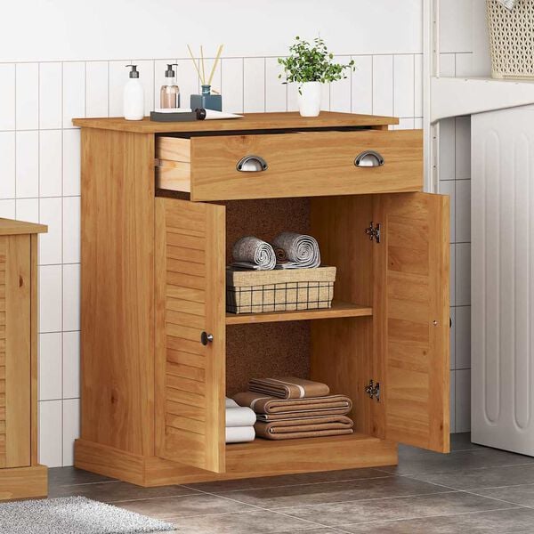 vidaXL Mobile da Bagno VIGO Marrone e Marrone Miele 68 x 34 x 80 cm