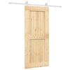 vidaXL Porta Scorrevole con Set Hardware 90x210 cm Legno Massello Pino