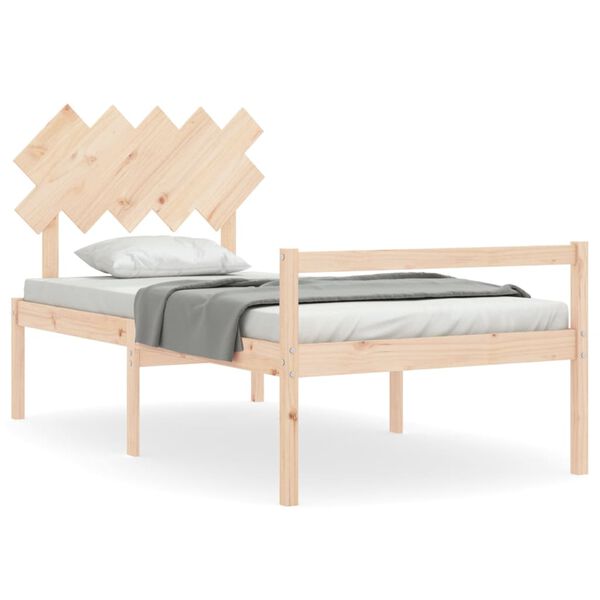 vidaXL Letto per Anziani con Testiera 100x200 cm in Legno Massello