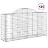 vidaXL Cesti Gabbioni ad Arco 10 pz 200x50x100/120 cm Ferro Zincato