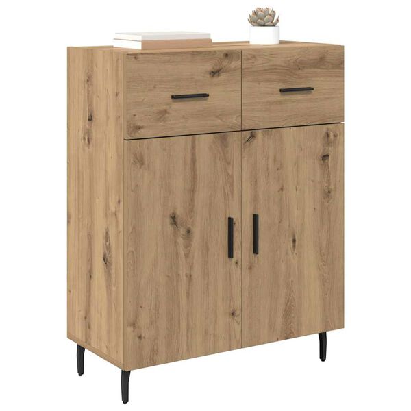 vidaXL Credenza Rovere artigianale 69,5 x 34 x 90 cm Legno multistrato