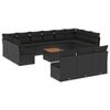 vidaXL Set Divani da Giardino 14pz con Cuscini in Polyrattan Nero