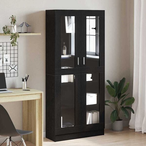 vidaXL Armadio per Libri Rovere nero 82,5 x 30,5 x 185 cm