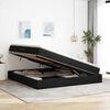 vidaXL Letto con contenitore e materasso Nero 200 x 200 cm Poliestere