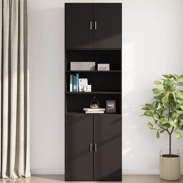 vidaXL Mobile a Parete Nero 80x42,5x64 cm in Legno Multistrato