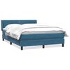 vidaXL Giroletto a Molle con Materasso Blu Scuro 160x220 cm in Velluto