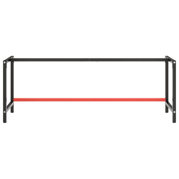 vidaXL Telaio Banco da Lavoro Nero e Rosso Opaco 220x57x79 cm Metallo