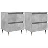vidaXL Comodini 2pz Grigio Cemento 40x35x50 cm in Legno Multistrato
