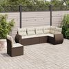 vidaXL Set Divano da Giardino 6 pz con Cuscini Marrone in Polyrattan