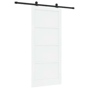 vidaXL Porta scorrevole Bianco e Nero 93 x 211 cm Pino massello