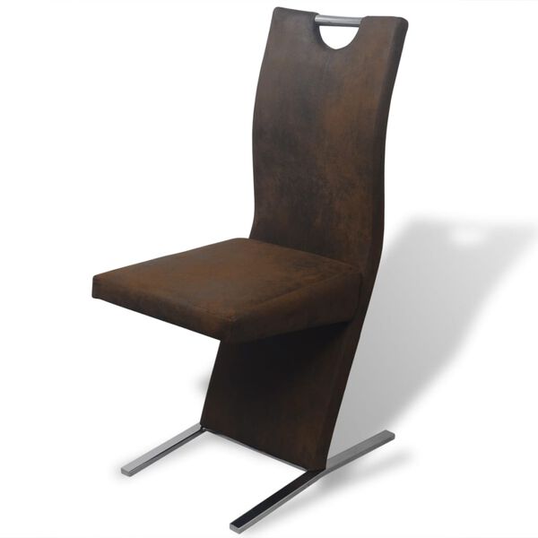 vidaXL Sedie da Pranzo 2 pz Marroni in Tessuto