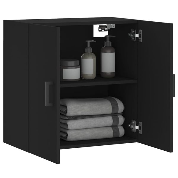 vidaXL Armadietto a Muro Nero 60x31x60 cm in Legno Multistrato