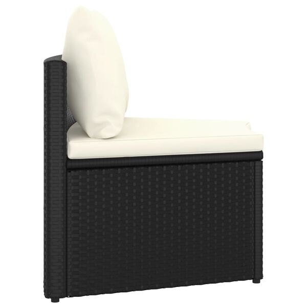 vidaXL Set Divani da Giardino 2 pz con Cuscini in Polyrattan Nero