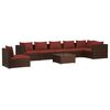 vidaXL Set Divani da Giardino 8 pz con Cuscini in Polyrattan Marrone