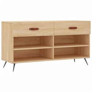 vidaXL Panca Porta Scarpe Rovere Sonoma 102x35x55 cm Legno Multistrato