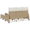 vidaXL Set Divano da Giardino 3 pz con Cuscini a L Beige in Polyrattan