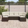 vidaXL Set di divani con cuscino 6 pcs Marrone polyrattan