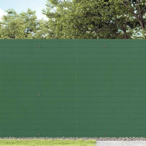 vidaXL Recinzione da Giardino Bifacciale Verde 1,8x3 m in PVC