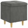 vidaXL Pouf contenitore Grigio scuro 40 x 40 x 45 cm Velluto