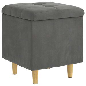 vidaXL Pouf contenitore Grigio scuro 40 x 40 x 45 cm Velluto