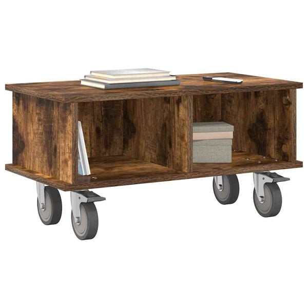 vidaXL Supporto TV Rovere fum&eacute; 68,5 x 35 x 35 cm Legno multistrato