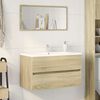 vidaXL Mobile da Bagno con Specchio Rovere Sonoma 80x38,5x45 cm