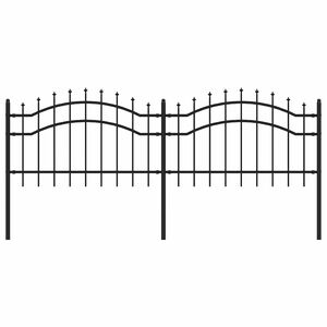 vidaXL Recinzione da Giardino Woerden con Punta a Lancia Nera 240x175 cm in Acciaio