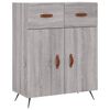 vidaXL Credenza Grigio Sonoma 69,5x34x180 cm in Legno Multistrato