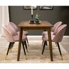 Venture Home Sedie Pranzo 2pz Velvet Velluto Nero Ottone Rosa Polvere