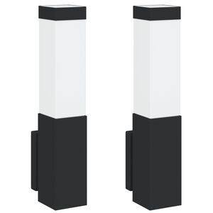 vidaXL Lampade da Parete Esterne 2 pcs Nero 10.5 x 6 x 35 cm