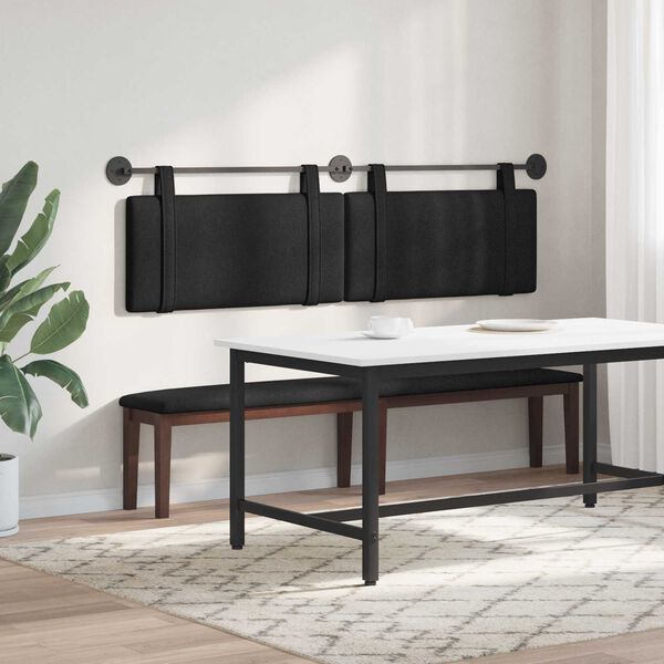 vidaXL Testata appesa Montaggio a parete Nero 190 x 55 x 5 cm Tessuto