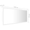vidaXL Specchio da Bagno LED Bianco Lucido 100x8,5x37 cm in Acrilico