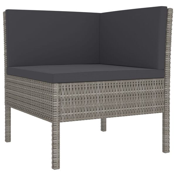 vidaXL Set Divani da Giardino 2 pz con Cuscini in Polyrattan Grigio