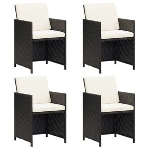 vidaXL Sedie da Giardino 4 pz in Polyrattan Nero