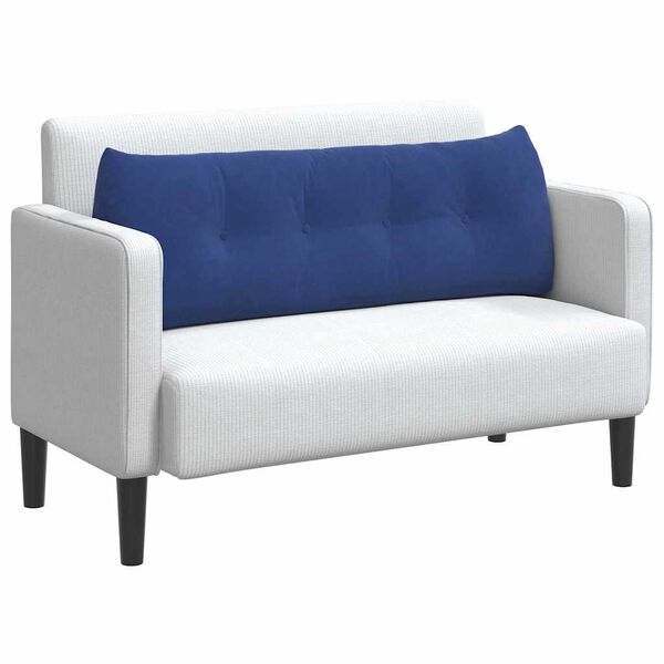 vidaXL Cuscino per Schiena Blu Polizia 140 x 24 x 50 cm Velluto