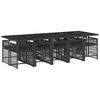 vidaXL Set da Pranzo da Giardino 11 pz con Cuscini in Polyrattan Nero
