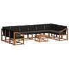 vidaXL Set di divani da esterno 11 pz Naturale e Nero