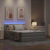 vidaXL Letto con contenitore e LED Grigio chiaro 140 x 200 cm Tessuto