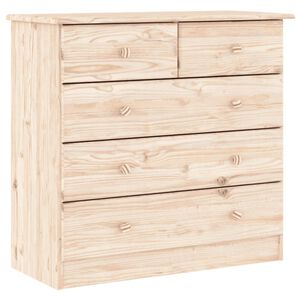 vidaXL Cassettiera ALTA 77x35x73 cm in Legno Massello di Pino