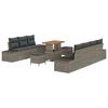 vidaXL Set Divano da Giardino con cuscino 10 pcs Grigio polyrattan