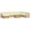 vidaXL Set di divani da esterno 9 pz Bianco e Crema