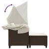 vidaXL Divano Giardino 2 Posti Baldacchino Sgabelli Marrone Polyrattan