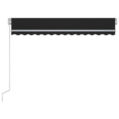 vidaXL Tenda da Sole Retrattile Manuale con LED 300x250 cm Antracite
